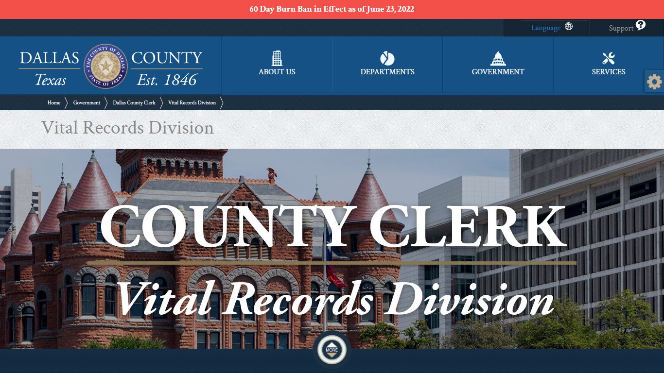 County Clerk | Vital Records Division - Contact Us - Dallas County
